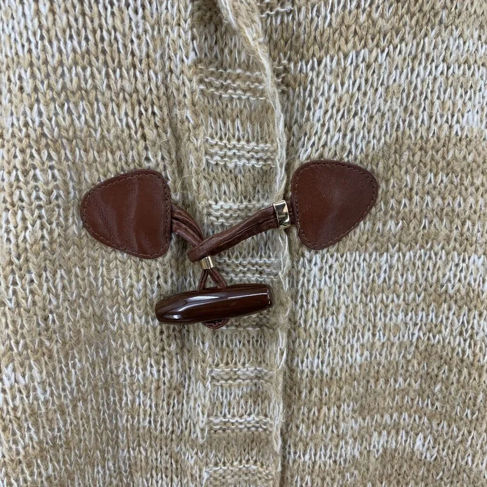 Guess Knit Acrylic Poncho Sweater Womens XS/S Toggle Buttons Zip Up Shawl Collar